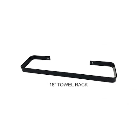 Fixture Mounted Metal Towel Rack, 16 In., Black